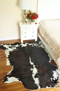 Alfombras de cuero de vaca Rodeo Dark Brindle piel de vaca tamaño grande aprox 6x6-5x7 pies  - Imagen 1 de 1