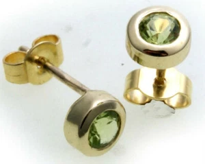 Pendientes de peridoto oro auténtico 333 para mujer oro amarillo 8kt verde nuevos - Imagen 1 de 2