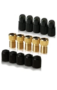 AU Brass Presta Valve Adaptor (Pack of 5 + 10 Caps) Presta to Schrader For Bike - Picture 1 of 7