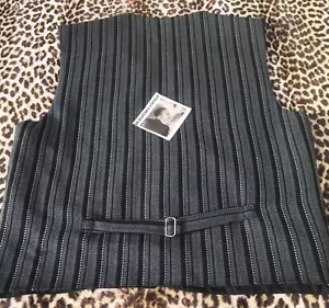 FRENCH MEN BUCKLE BACK STRIPED VEST~1930s WORKWEAR STYLE~MADE IN FRANCE~UNWORN~L - Picture 1 of 10