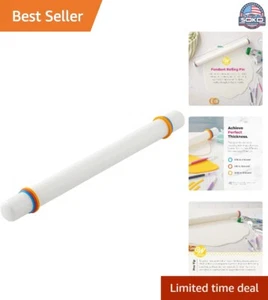 Durable Plastic Fondant Rolling Pin with Thickness Guide Rings - 20-Inch Length - Picture 1 of 11