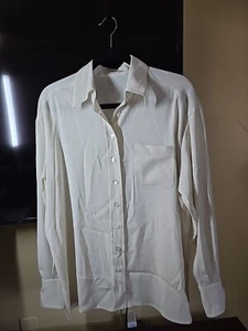 Chanel Cream Colored Poly Blouse, Size L - Picture 1 of 8