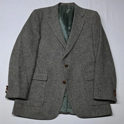 Винтажный 90-х Levi's 42L тонкий серый твид шерсти мужской блейзер спортивное пальто костюм куртка - Изображение 1 из 4