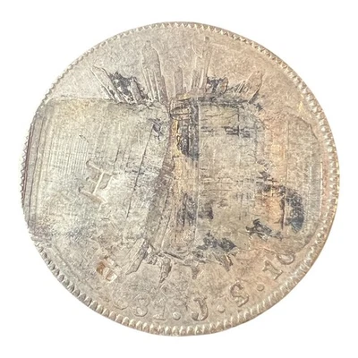 Mexico: 1881 Zs-JS 8 Reales Heavily Circulated Chop Marks C5 - Image 1 of 2