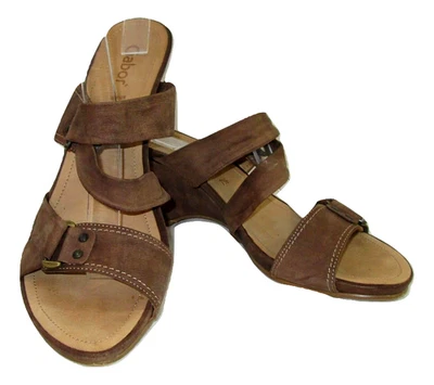Sandalias Gabor Slide para mujer talla 7,5 triple correa marrón imitación cuero cuña Foto 1 de 4