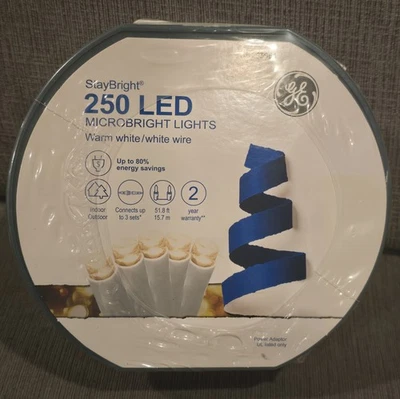 GE StayBright 250-Count 51.8-ft White Micro LED Christmas String Lights - Image 1 of 3