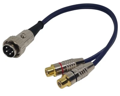 NAIM 4 PIN TWIST-LOCKING DIN TO 2 X PHONO RCA SOCKETS OFC CABLE (15 CM) - Image 1 of 2