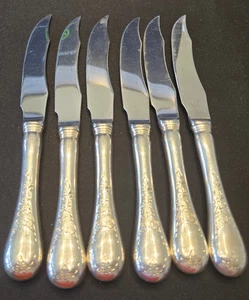 Set 6 Steak Knife 8.5" Knives Birks Regency Plate Queen Mary silverplate Hollow - Picture 1 of 6
