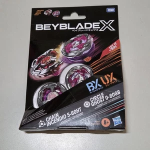Hasbro Takara Tomy Beyblade X Circle Ghost 0-80GB Chain Incendio 5-60HT Doppelpack - Bild 1 von 3