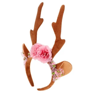  Deer Antlers Headband Reindeer Ears Animal Adult Hair Accessories - Picture 1 of 12