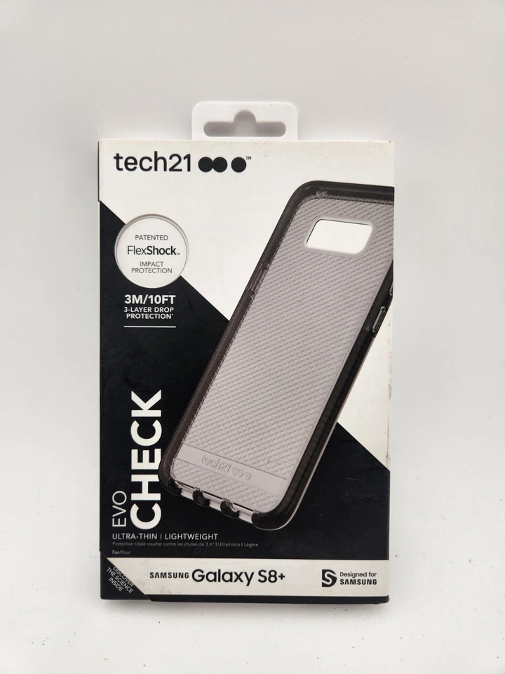 2 Cases tech21 Evo Check Case for Samsung Galaxy S8 Plus- Smokey Black  - Image 1 of 1