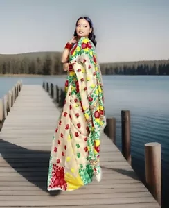 Beautiful Elegant Rich Cotton Dhakai Jamdani Rich Pallu Women's Exclusive Saree. - Picture 1 of 5