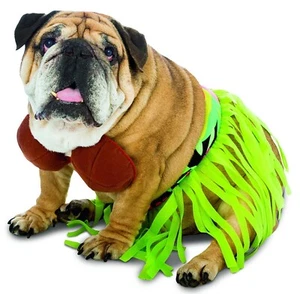 Hula Skirt & Coconut Bra Set Dog Halloween Costume Size Small Pet Cat Hawaiian - Picture 1 of 2