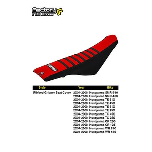 2004-2008 HUSQVARNA SMR TE TC CR WR Seat Cover BLK SIDE / RED TOP / BLK RIBS #69 - Picture 1 of 5