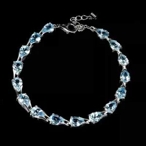 Silber Armband Topas echte natürliche abgebaute Edelsteine massiv Sterling 7 bis 8 Zoll - Bild 1 von 24