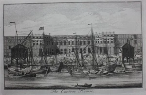 Estampado antiguo original LONDRES, THE CUSTOM HOUSE, W.H. Toms, Maitland, 1756 - Imagen 1 de 3