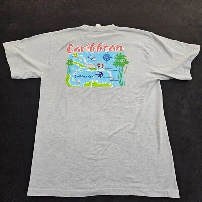 Caribbean Sea Norwegian Pearl Gray Short Sleeve Cotton T-Shirt Men's L - Image 1 of 4