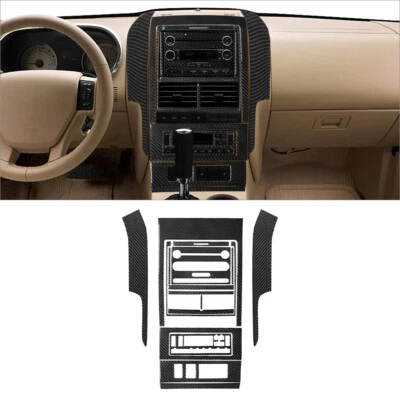 Cubierta interior de consola central de fibra de carbono 16 piezas para Ford Explorer 2008-10 Foto 1 de 4