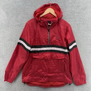 Vintage Southpole Men's Medium Red 1/2 Zip Anorak Windbreaker Jacket Hooded - Picture 1 of 9