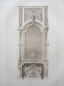 Kamin Spiegel Epoche LOUIS XIV GRAVUR Dekoration ADAMS MÖBEL 19. Jahrhundert - Bild 1 von 2