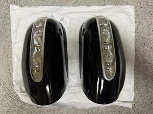 Black Mercedes Benz W220 Side Mirror Covers Turn Signals 2208100964GC Left Right - Picture 1 of 4