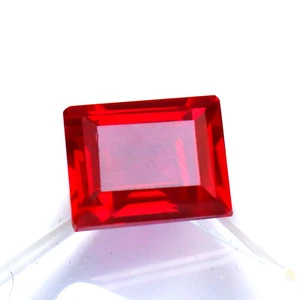 12 ct Princess Cut Certified Loose Gemstone BURMA Pigeon Blood Red Ruby Best - Picture 1 of 7