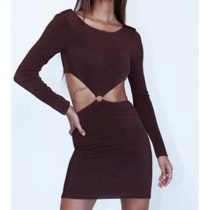 Neu mit Etikett Prinzessin Polly braun Henley Minikleid Größe 12 - Bild 1 von 6