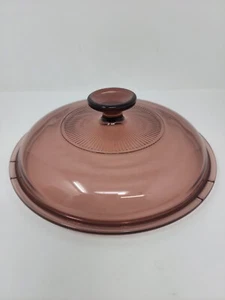 Pyrex Vision Cranberry geripptes Glas #13 V2.5C Ersatzdeckel 8,5" - Bild 1 von 4