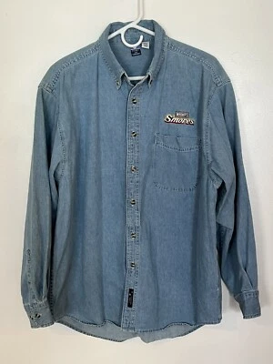 Mens L HERSHEY'S SMORES Denim Shirt Embroidered Long Sleeve by Port and Company - Image 1 of 4