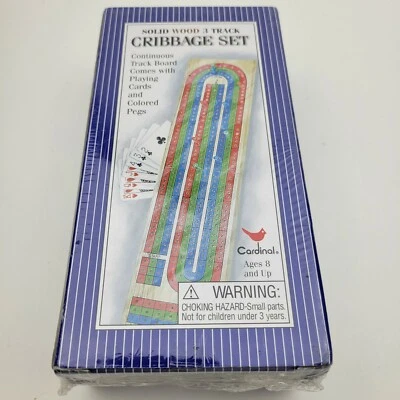 Wood Cribbage Folding 3 Track Game - Image 1 of 4