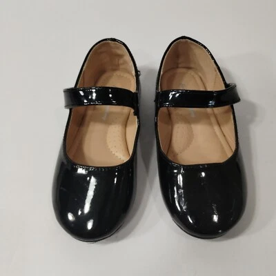 Funky Monkey Ballet Pisos Niñas Talla 11 Negro Charol Correa Autoadhesiva Foto 1 de 4