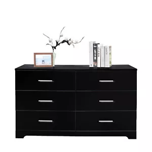 6 Drawer Double Dresser for Bedroom Wide Storage Cabinet for Living Room - Picture 1 of 8