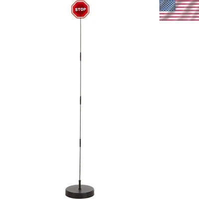 Flashing LED Parking Stop Sign with Weighted Base - Adjustable Height for Garage - Image 1 of 2
