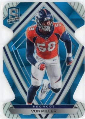 VON MILLER 2020 PANINI SPECTRA DIE-CUT BLUE PRIZM SP 2/50 DENVER BRONCOS - Image 1 of 2