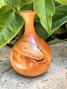 VASE Australian Tasmanian Huon Pine Wood Bud Vase Pot Approx 10cm Honey Colour
