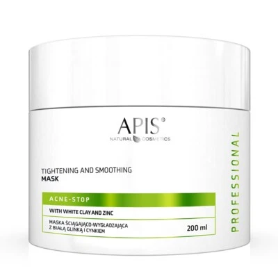 Apis Professional Acne Stop Tightening Smoothing Face Mask White Clay Zinc 200ml - Image 1 of 2