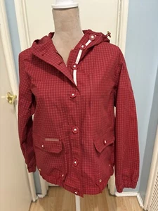 Ralph Lauren Jacket Women Sz M Classic 90s Y2K Red Plaid Hooded Preppy Raincoat - Picture 1 of 19