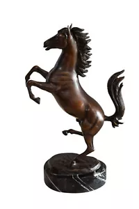 Powerful Ferrari Horse on Hind Legs Bronze Statue 9" x 4" x 13"H - Picture 1 of 11