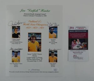 Rollie Fingers John Odom Vida Blue Tenace Signed 8x10 Photo Oakland A's JSA COA - Picture 1 of 7