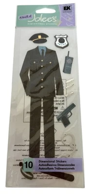 Pegatinas dimensionales Jolees uniforme oficial de policía insignia adornos artesanales Foto 1 de 4