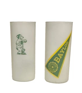 2 Vintage SWC Baylor Bears "Rat Faced Bear" Milchglas 60er Jahre 6 Zoll - Bild 1 von 2