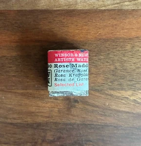 Winsor & Newton Künstler Aquarellfarbe Half Pan Rose Madder Original Vintage - Bild 1 von 3