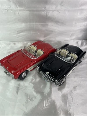 Burago 1957 Chevrolet Corvettes X2 1:18  Black And Red Die Cast - Image 1 of 4