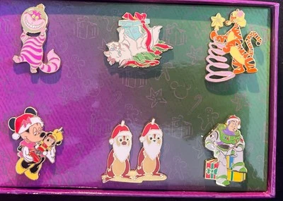 Disney Christmas Chip an Dale Marie Aristocats  2010 Advent Pin Set #2 LE 300 - Image 1 of 4