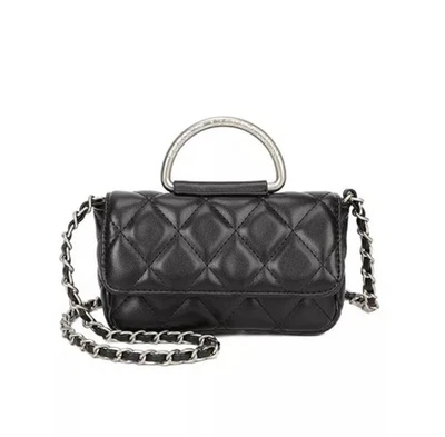 French Connection Quilted Crossbody Bag Purse Mell in Black Retail $88 - Image 1 of 4