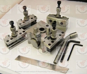 T37 quick change tool post set of 5 with wooden box..high quality. - Picture 1 of 2