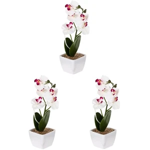  3 PCS Artificial Orchid Potted Plant Fake Dining Room Table Centerpiece Flowers - Picture 1 of 12