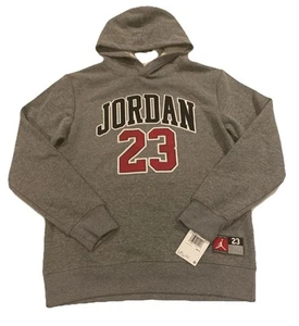 Nike Air Jordan #23 Jersey Graphic Kids Hoodie XL 13-15yrs Hooded Sweater Gray - Picture 1 of 12