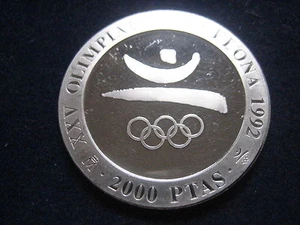 MDS SPANIEN 2000 PESETAS 1990 PROOF "OLYMP.EMBLEM - BARCELONA 1992", SILBER #51 - Bild 1 von 2