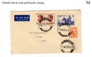 1950 airmail to Fiji - 9d Asia and Pacific rate - Picture 1 of 3
